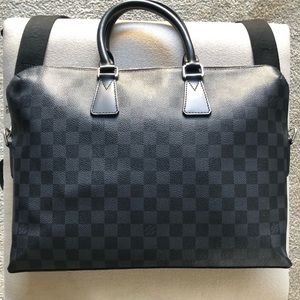 Authentic Louis Vuitton Damier Graphite Porte Documents Jour leather Bag
